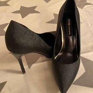 Black, glittery heels